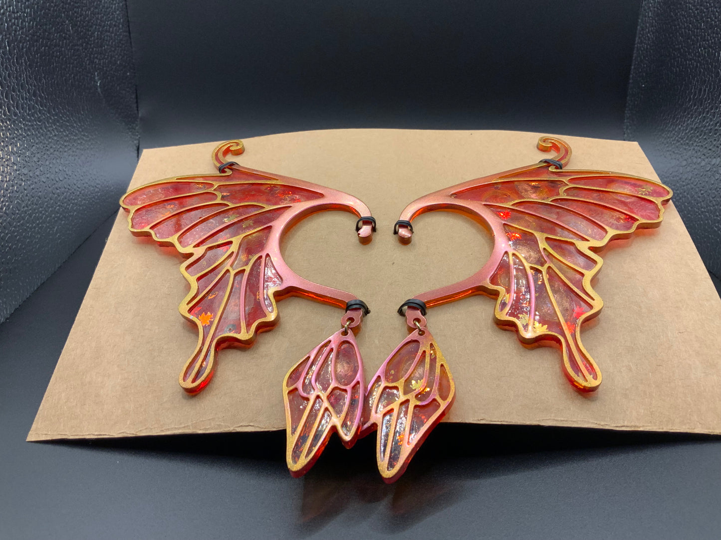 Autumn Butterfly wing Ear-cuffs